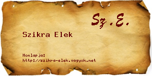 Szikra Elek névjegykártya